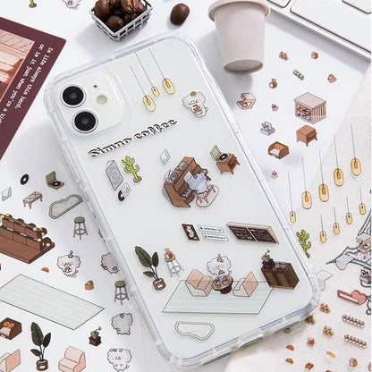 N.003 【4枚セット】ちいさなポケットワールド ぷっくり3Dジオラマステッカー