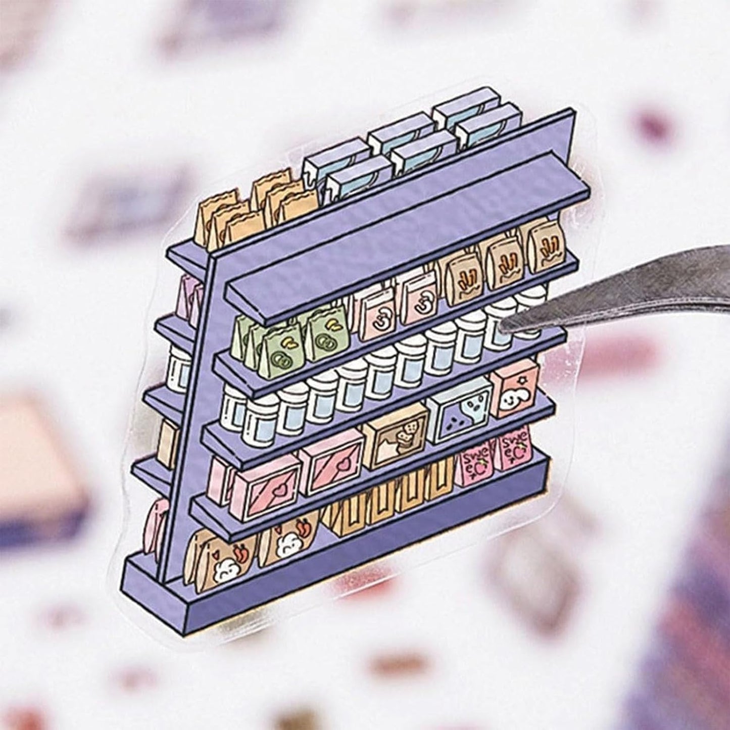 N.003 【4枚セット】ちいさなポケットワールド ぷっくり3Dジオラマステッカー