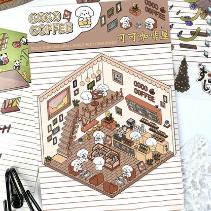 N.003 【4枚セット】ちいさなポケットワールド ぷっくり3Dジオラマステッカー